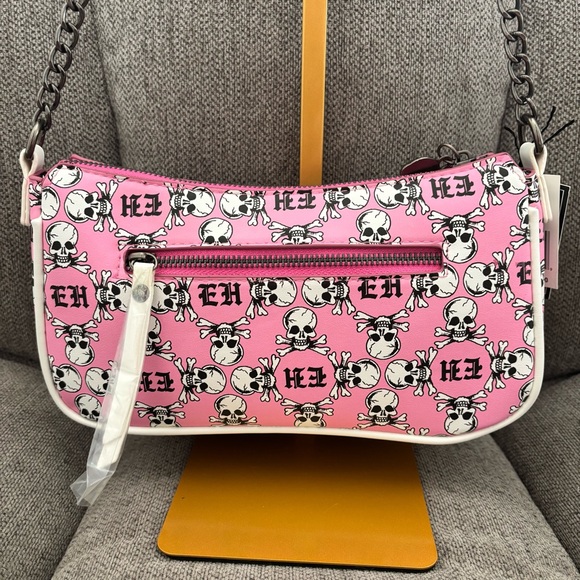 Ed Hardy Pink Skull Shoulder Bag • Y2K Tattoo Style • NWT - Picture 9 of 13